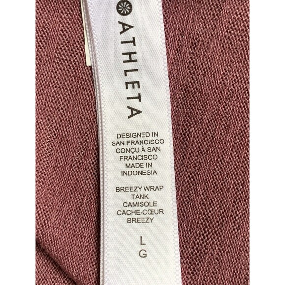 Athleta Breezy Wrap Tank Top Mauve Dusty Pink Womens Size L - Picture 6 of 8